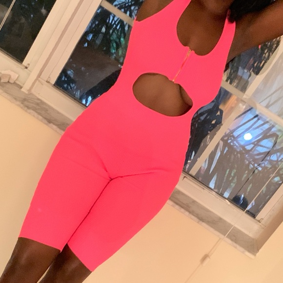 FashionNova Neon Pink Jumpsuit - Picture 3 of 3